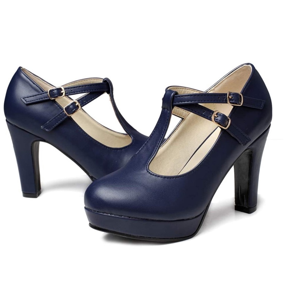 Mary Jane Navy Pumps
